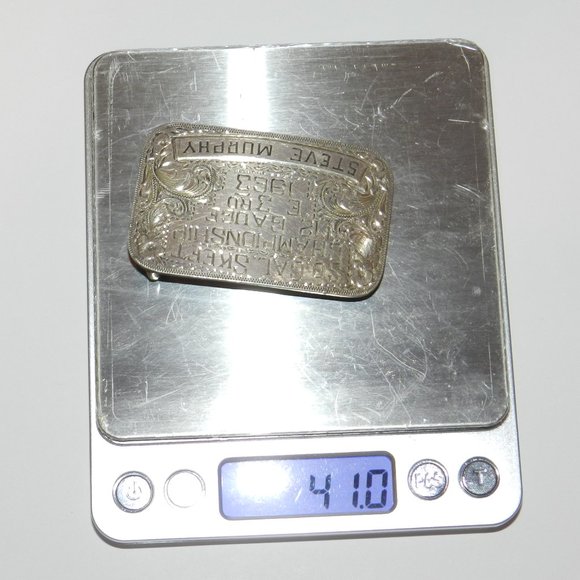 Vtg Sterling 1963 So Cal Skeet Chapionship 12 Gauge E 3rd  Belt Buckle